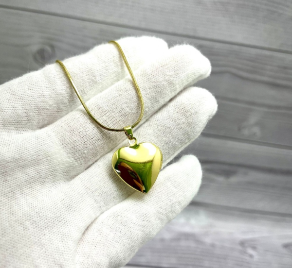 Бижутерия кулон - тайник Сердце на цепочке,  2 см